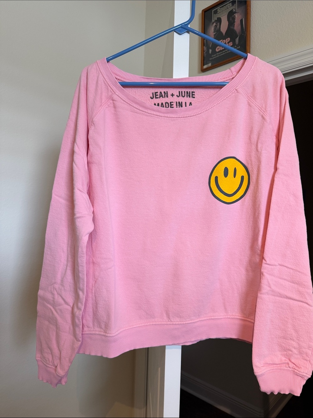 Jean ❤️ June Pink Smiley Crewneck Sweatshirt